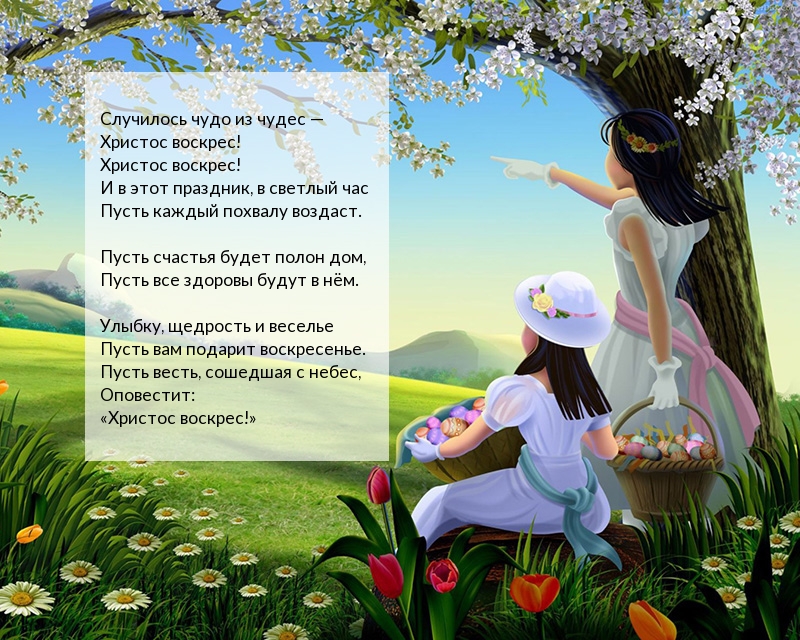 Картинка с надписью: Случилось чудо из чудес — Христос воскрес!